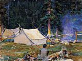 John Singer Sargent Camping at Lake O'Hara painting